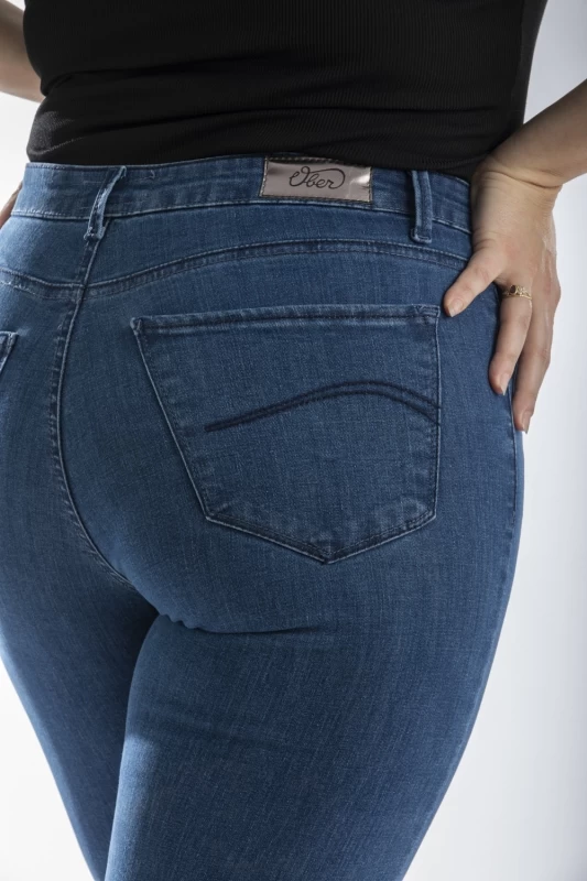 Jeans slim taille haute stretch